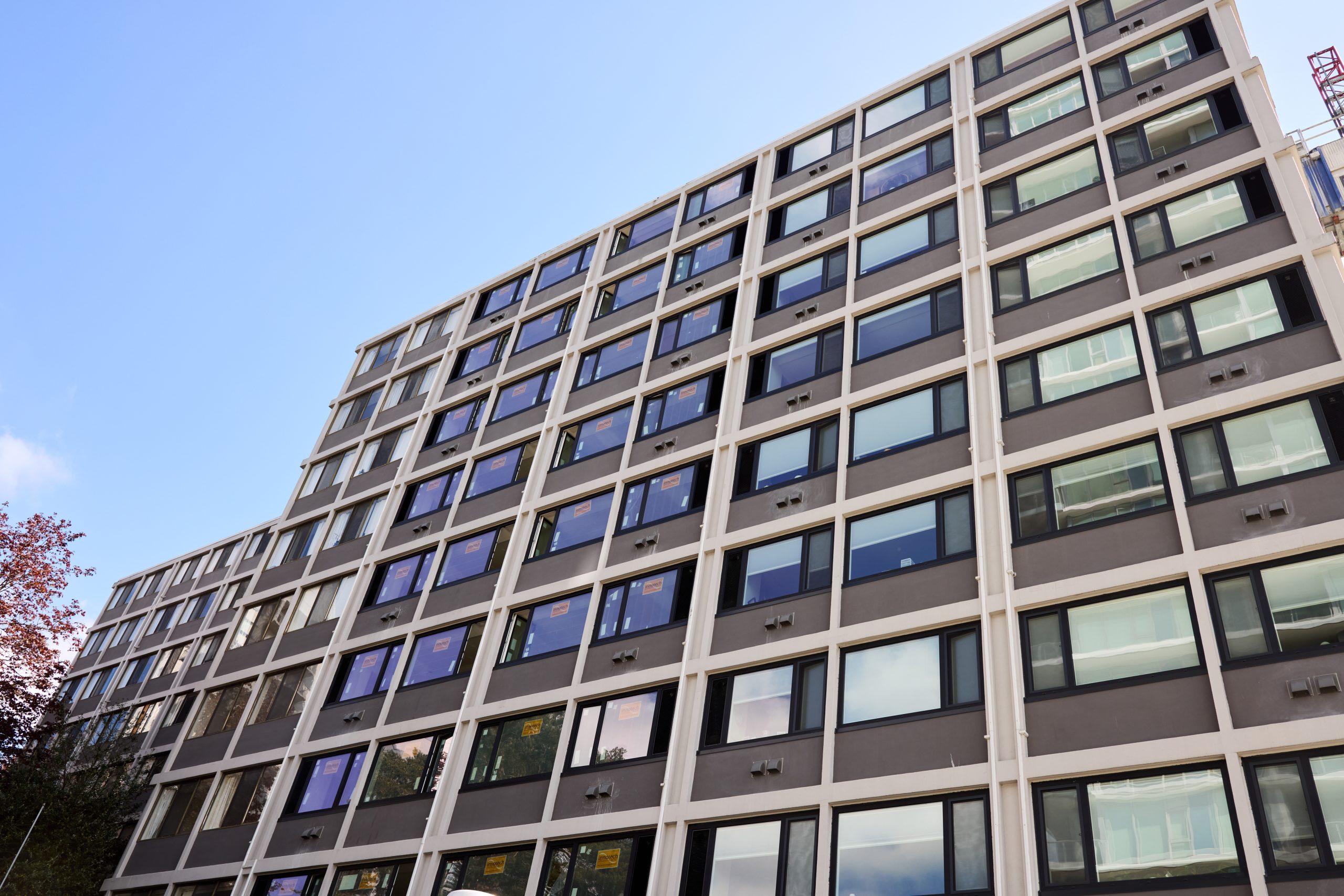 West side of the apartment building
